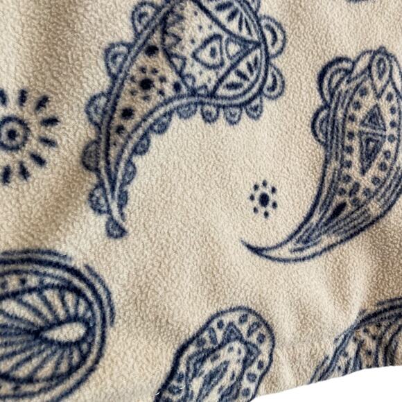 Boys Youth Free Assembly White Blue Paisley Collared Snap Button Shacket 10/12 - Picture 14 of 15